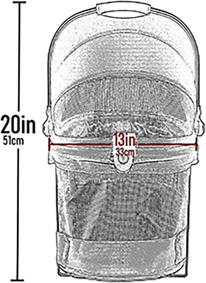 No-Zip View 360 Pet Safety Carrier & Car Seat for Small Dogs & Cats Push Button Entry,Available in 7 Colors,View 360 20-Inch,Black