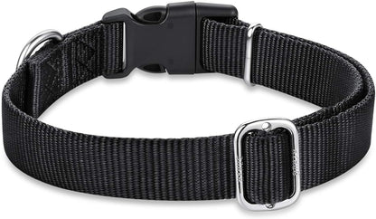 Puppy Collar with Quick Release Buckle, Nylon Adjustable Durable Cute Dog Collar for Small Dogs, Male and Female(Small, Black)