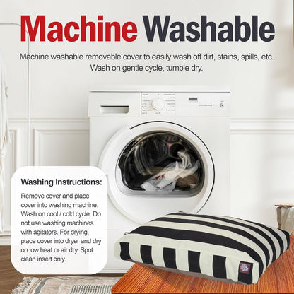 Extra-Large Rectangle Washable Dog Bed - Non-Slip Comfortable Pet Bed with Removable Cover - Perfect for Dog Crates and Kennels - Dimensions: 50"x42"x5" - Black