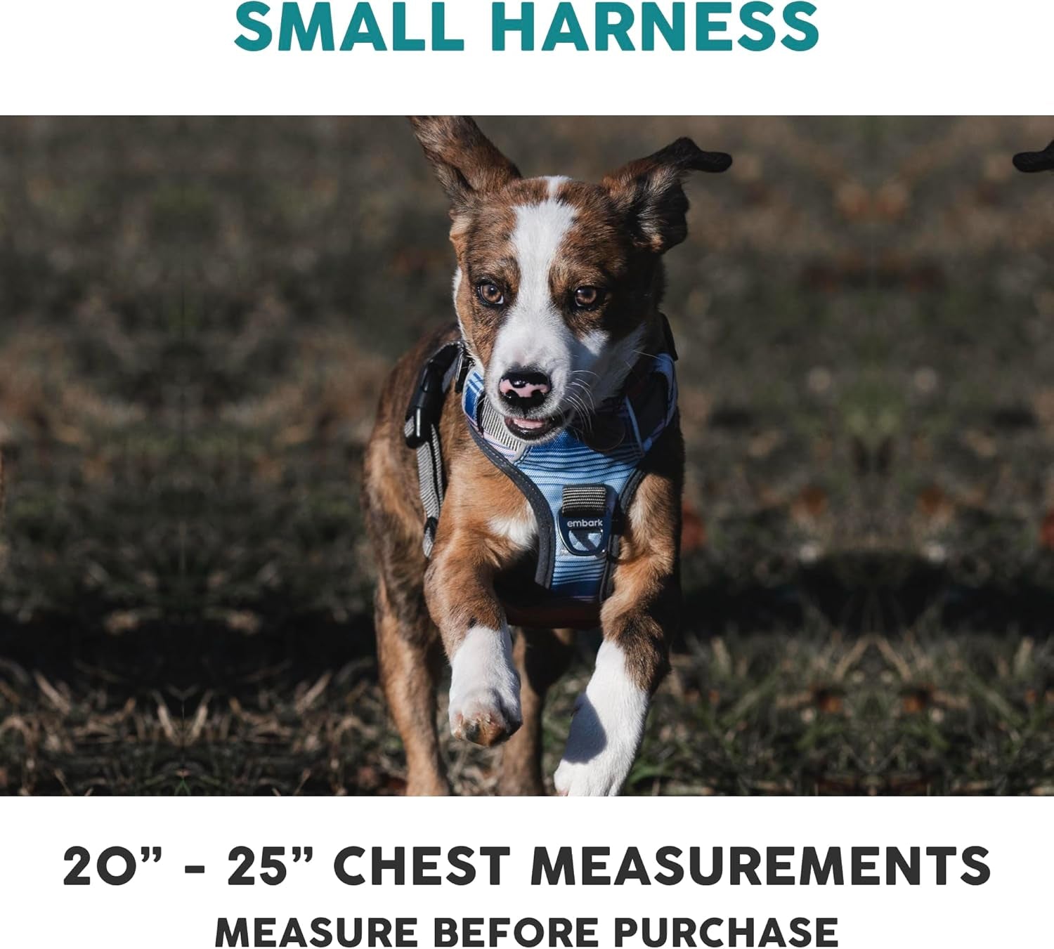 Embark Adventure Dog Harness, Reflective Trim No Pull Dog Harnesses for Small Sized Dogs - Military Grade Nylon, Front Clip with Gel Lined Handle.