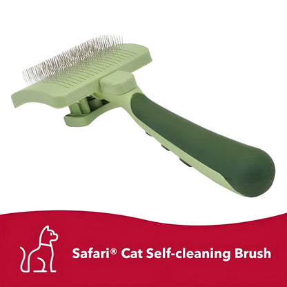 Safari Self-Cleaning Slicker Brush for Cats - Professional Grooming Tool