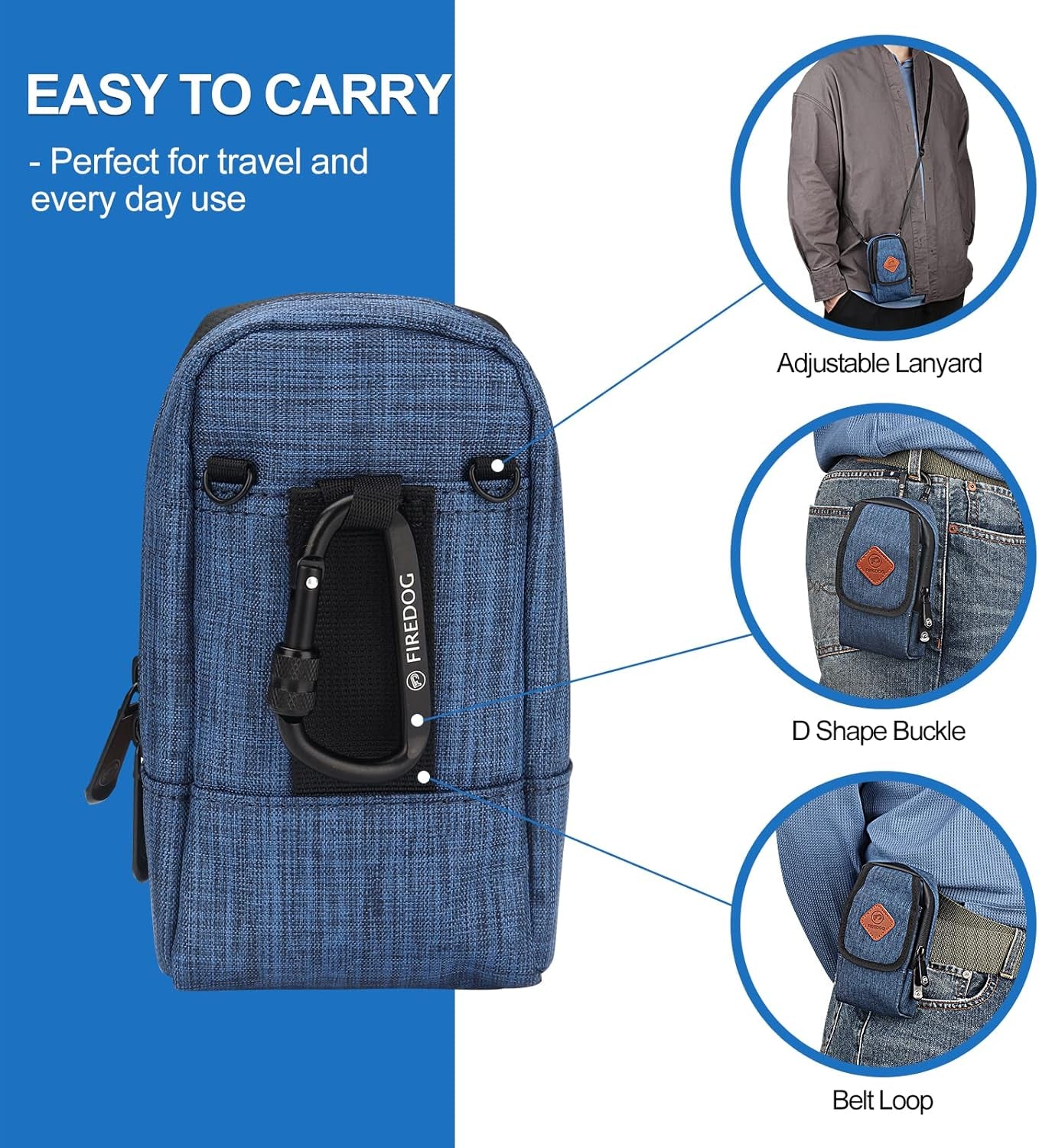 Smell Proof Bag, Odor Proof Pouch Mini Crossbody Bags for Travel Storage(Bright Blue)