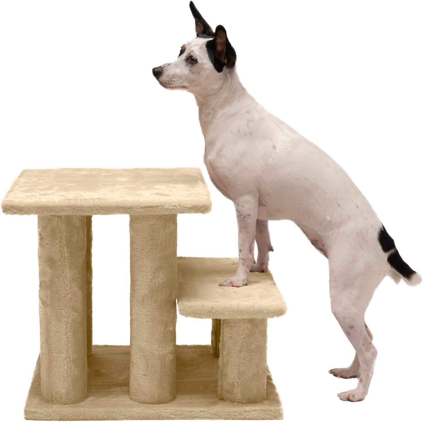 Steady Paws Multi-Step Pet Stairs for High Beds & Sofas - Cream, 3-Step