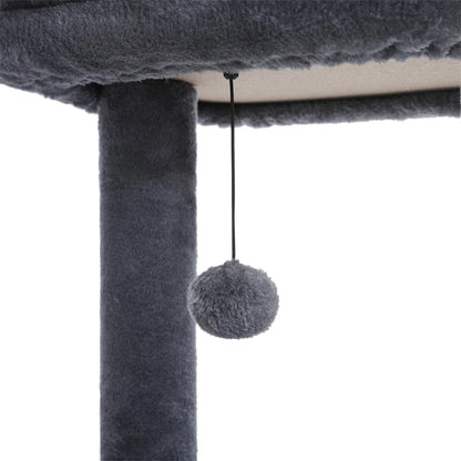 61-Inch Indoor Cat Tree Tower with Platform and Scratching Posts, Gray Cat Condo and House