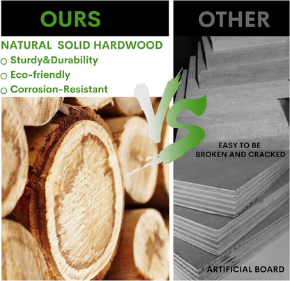 2-Panel Wooden Free Standing Foldable Dog Gate Indoor – Solid Hardwood 24" High, Step-Over Safety Pet Gate for Doorways, Stairs & Small Spaces - Indoor Use, Black