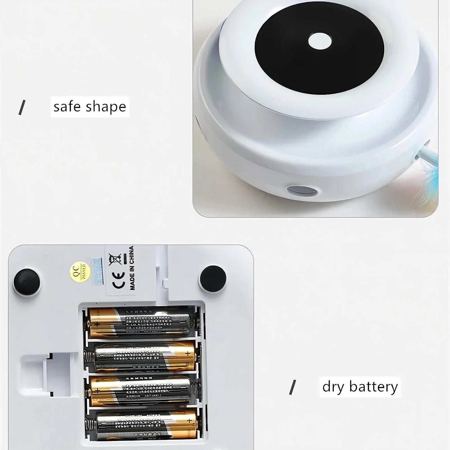 2-In-1 Interactive Cat Toys for Indoor Cats - Motion-Activated Balls and Mice with Feathers, Includes USB Charging and Batteries