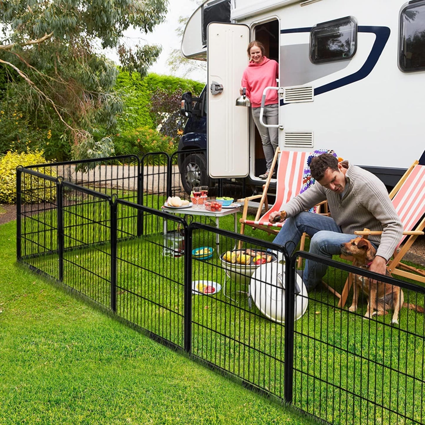 Dog Fences for the Yard, Camping, Dog Pens Outdoor, Dog Pen Indoor, 8 Panels Dog Playpen for Small/Medium/Dogs, 40 Inch Height Pet Exercise Pen for Rabbit/Puppy/Small Animals