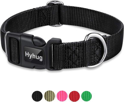 Puppy Collar with Quick Release Buckle, Nylon Adjustable Durable Cute Dog Collar for Small Dogs, Male and Female(Small, Black)