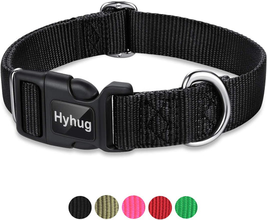 Puppy Collar with Quick Release Buckle, Nylon Adjustable Durable Cute Dog Collar for Small Dogs, Male and Female(Small, Black)