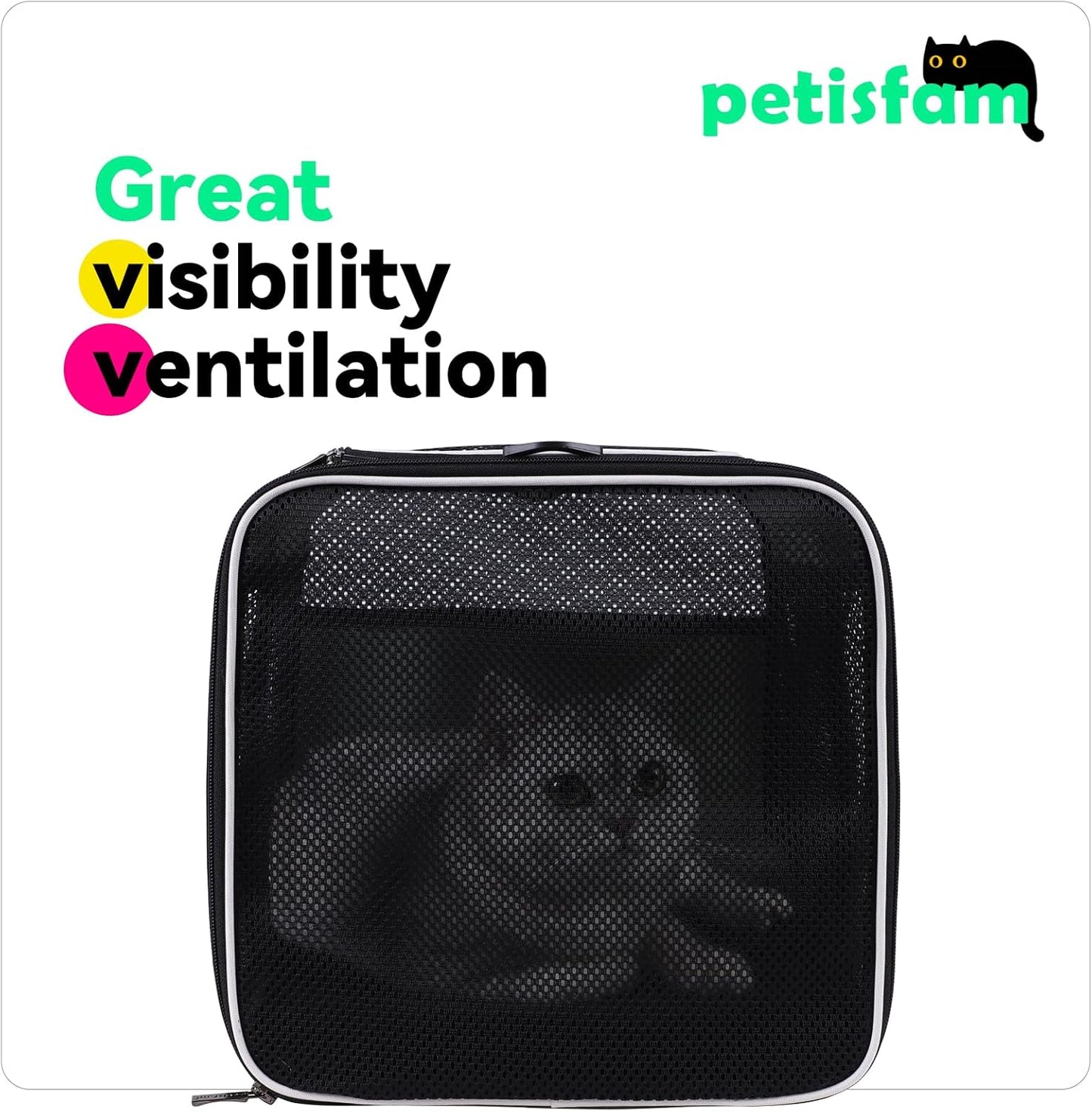 Easy Load Pet Carrier for Large, Medium Cats, 2 Cats and Small Dogs with Comfy Bed. Easy to Get Cat In, Escape Proof, Easy Storage, Washable, Safe and Comfortable for Vet Visit and Car Ride