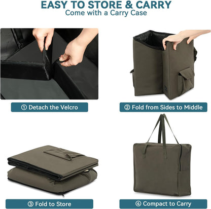 Small Dog and Cat Booster Seat with Storage Pockets for Vehicles, Dark Brown