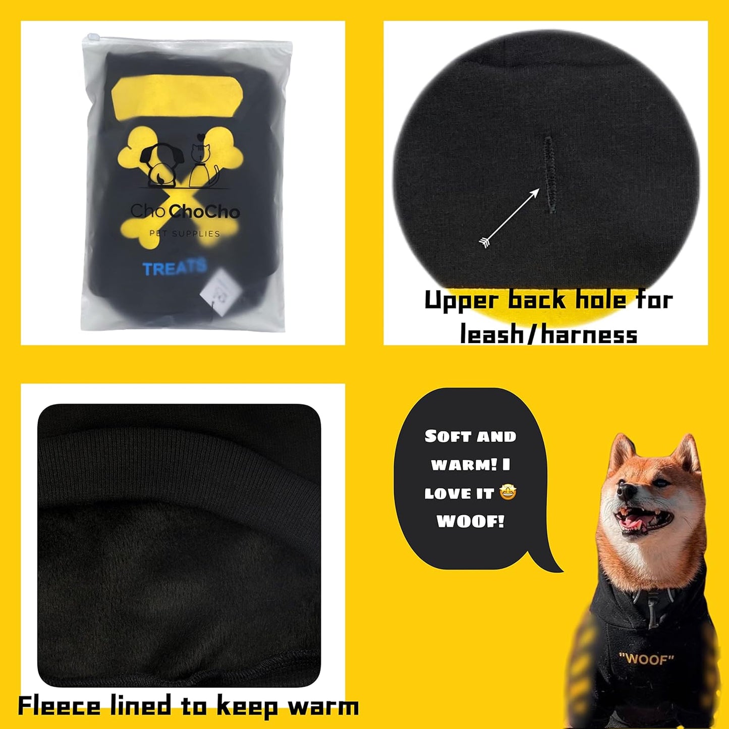 Stylish Dog Hoodie Dog Clothes Streetwear Cotton Sweatshirt Fashion Outfit for Dogs Cats Puppy Small Medium Large (5XL, Yellow)