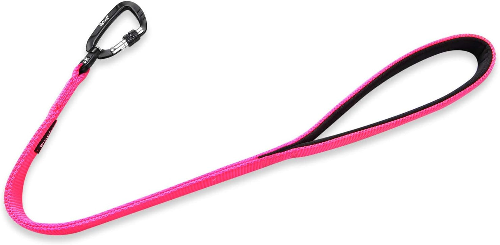 Pets 24 Inches Heavy Duty Short Leash with Comfortable Handle and Lightweight Aviation Aluminium Clip Lead- for Large Medium Dogs Daily Necessities. (Hot Pink)