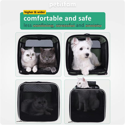 Easy Load Pet Carrier for Large, Medium Cats, 2 Cats and Small Dogs with Comfy Bed. Easy to Get Cat In, Escape Proof, Easy Storage, Washable, Safe and Comfortable for Vet Visit and Car Ride