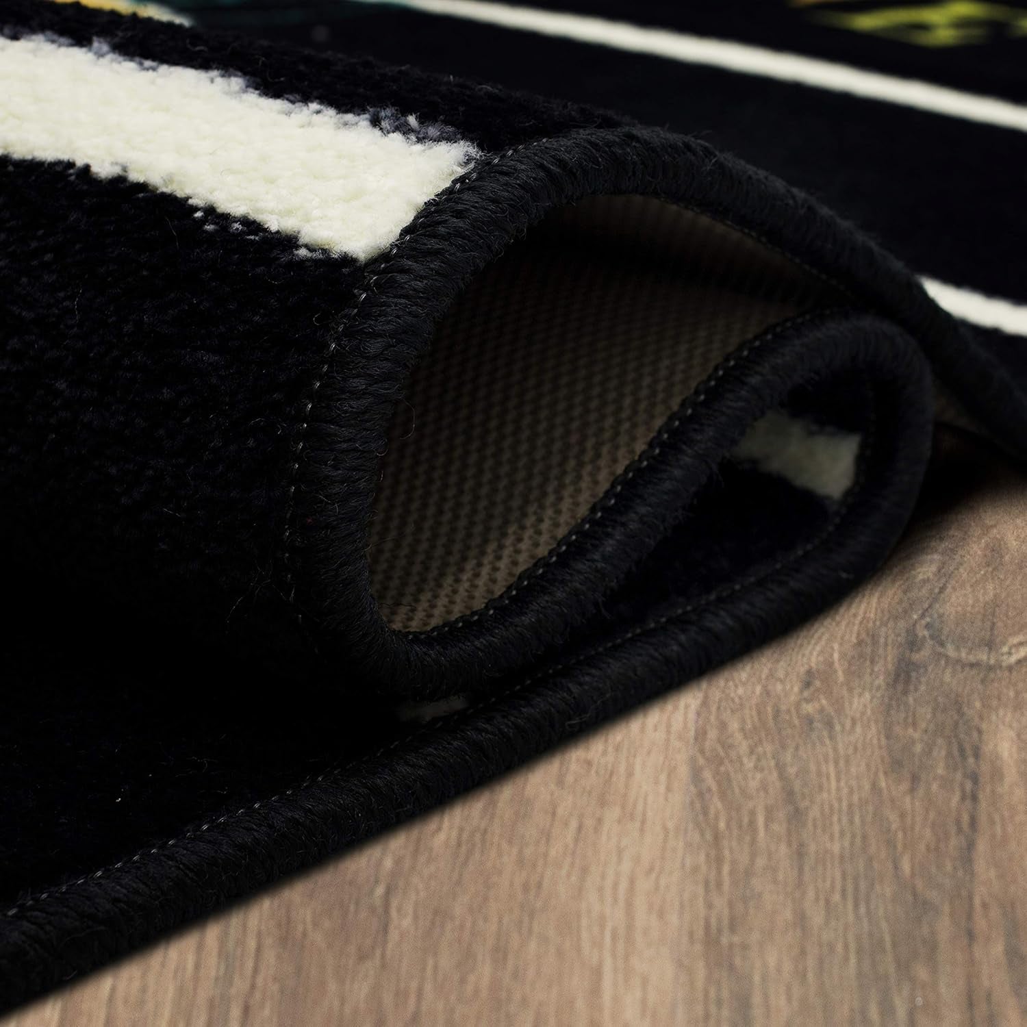 Playroom Kids Area Rug, Solar System Black (3'9" X 5')