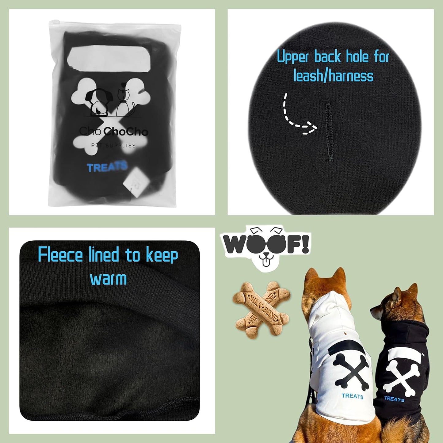 Stylish Dog Hoodie Dog Clothes Streetwear Cotton Sweatshirt Fashion Outfit for Dogs Cats Puppy Small Medium Large (S, Black)