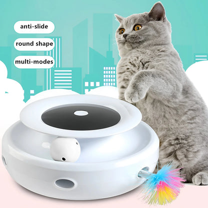 2-In-1 Interactive Cat Toys for Indoor Cats - Motion-Activated Balls and Mice with Feathers, Includes USB Charging and Batteries