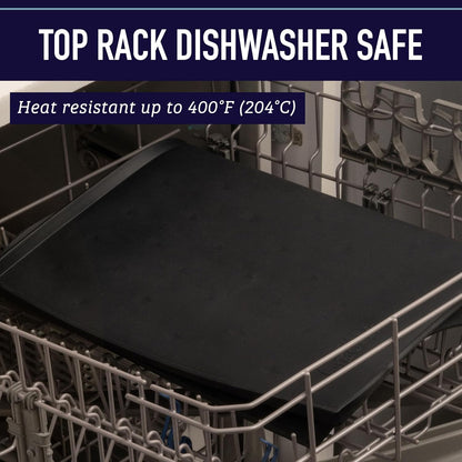 Dog Food Mat - Waterproof Cat & Dog Bowl Mat for Food and Water, Silicone Pet Feeding Mats for Floors, Non-Slip Placemat with High Edges, Puppy Essentials (XXL: 30"X22", Black)