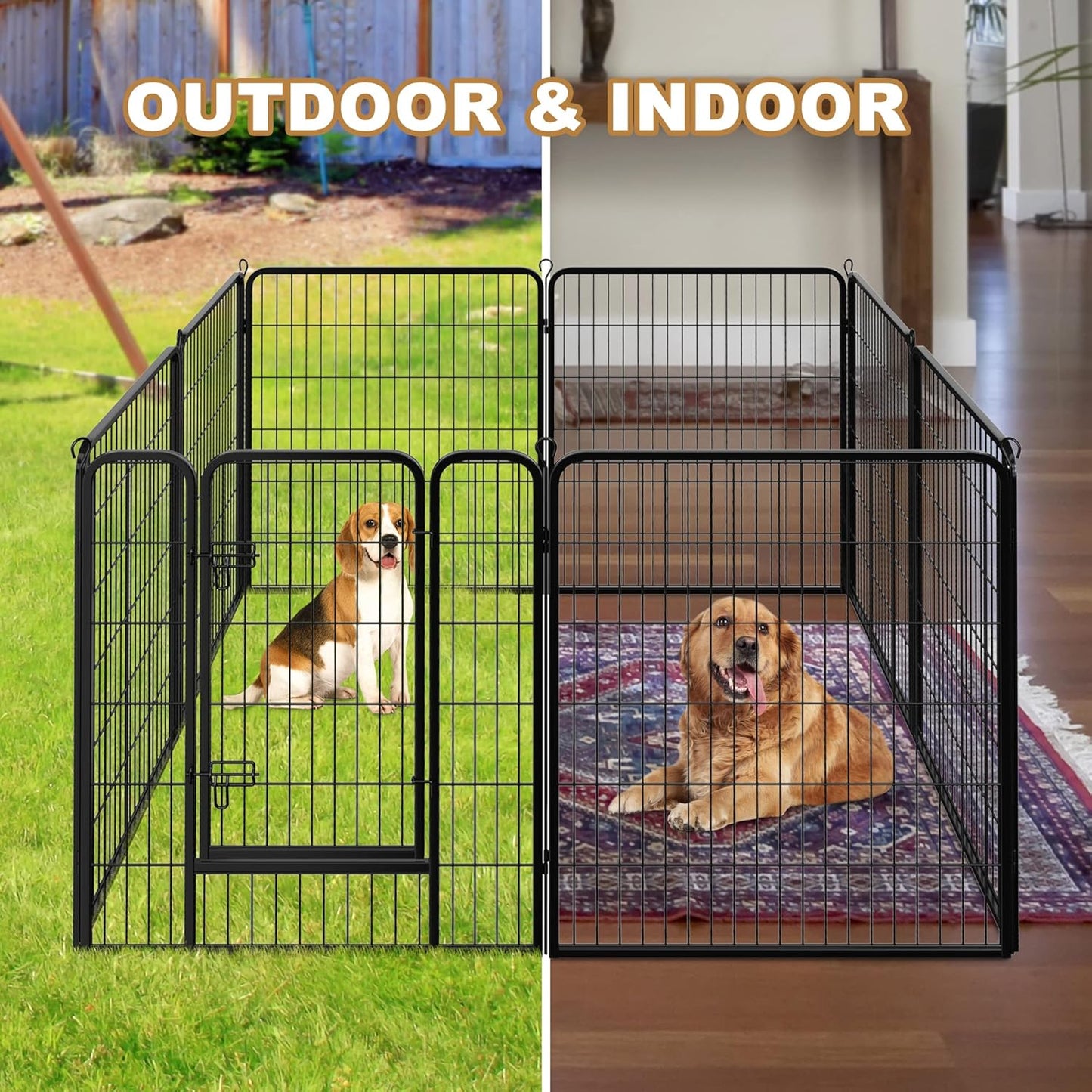 Dog Fences for the Yard, Camping, Dog Pens Outdoor, Dog Pen Indoor, 8 Panels Dog Playpen for Small/Medium/Dogs, 40 Inch Height Pet Exercise Pen for Rabbit/Puppy/Small Animals