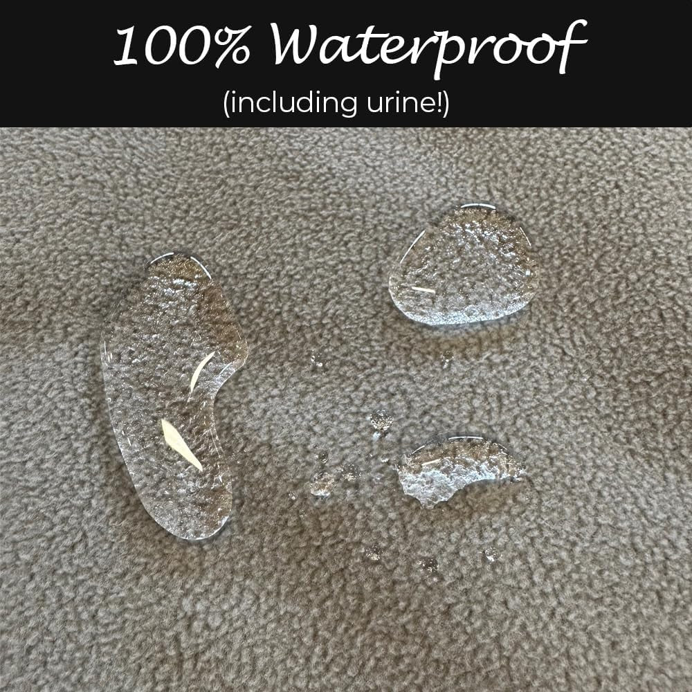 100% Waterproof Furniture Cover Blanket for Dogs and Cats, Protection for Bed Couch Sofa Recliner Carpet, Soft Durable Washable Microfleece, Buff-Clay, 70X120 Inches