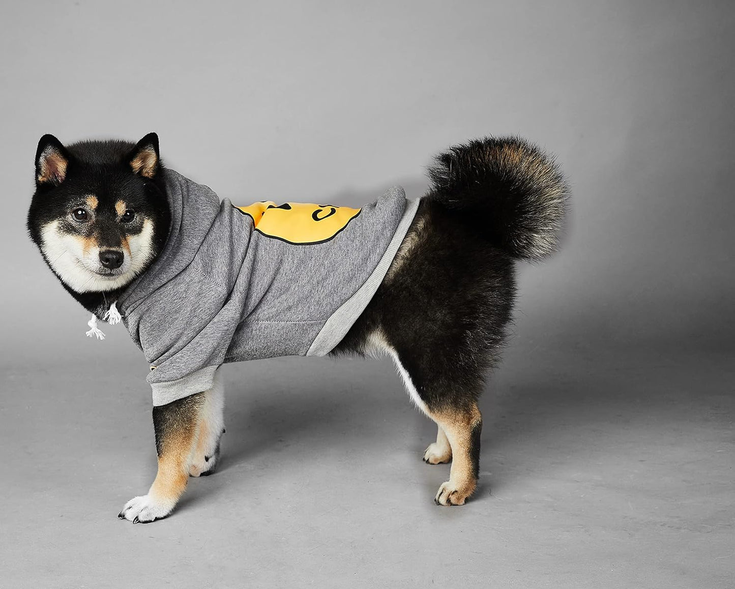 Smiley Dog Hoodie Stylish Dog Clothes Smiley Face Sweater Cotton Sweatshirt Fashion Outfit for Dogs Cats Puppy Small Medium Large (X-Large, Grey)