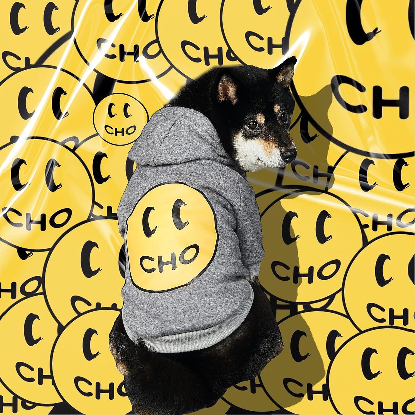 Smiley Dog Hoodie Stylish Dog Clothes Smiley Face Sweater Cotton Sweatshirt Fashion Outfit for Dogs Cats Puppy Small Medium Large (X-Large, Grey)