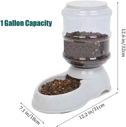 Automatic Pet Feeder with 1-Gallon Capacity for Cats and Small Dogs - Durable Gravity Food Dispenser