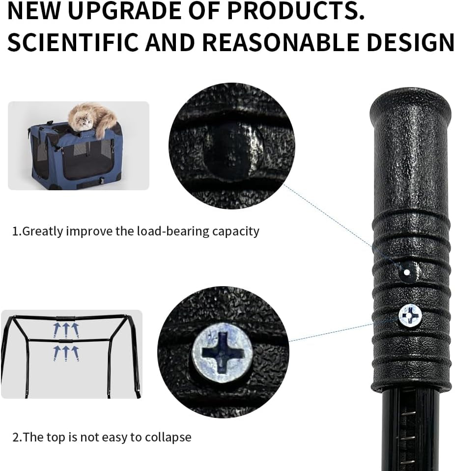 Extra Large Cat Carrier Soft Sided, Portable Small Dog Carrier for 2 Cats, 24"X16.5"X16" Car Travel Folding Comfortable Design with Bowl, Grey