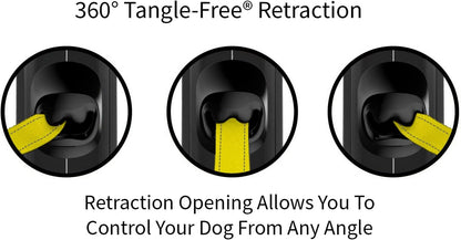 360° Tangle-Free Reflective Retractable Dog Leash | 16 Ft Strong Nylon Tape (Small)