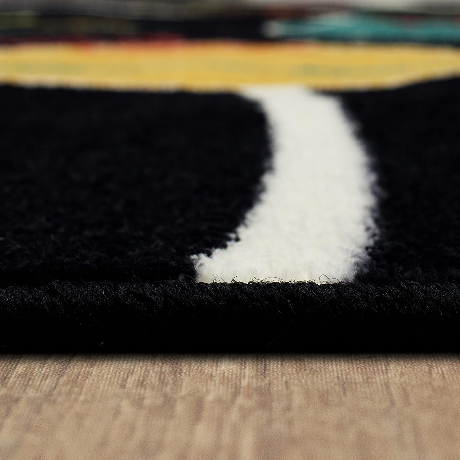 Playroom Kids Area Rug, Solar System Black (3'9" X 5')