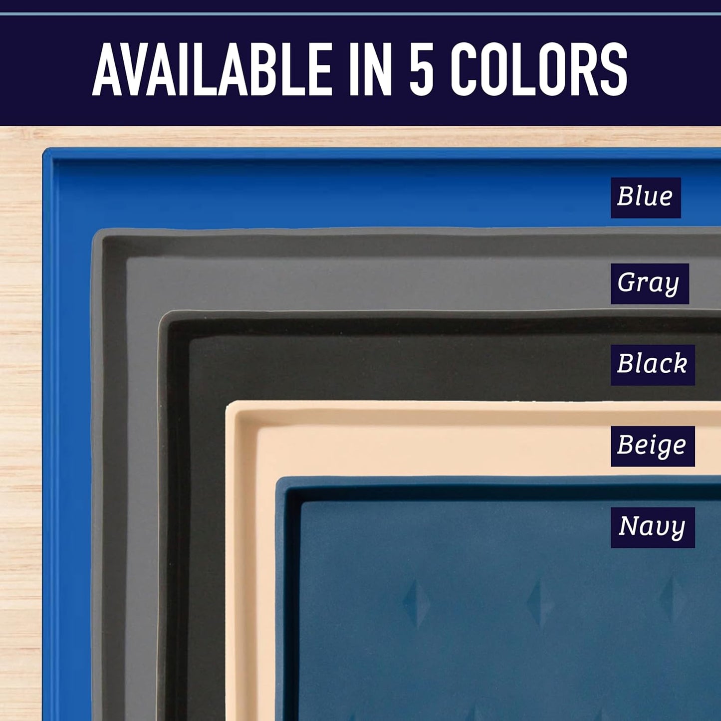 Dog Food Mat - Waterproof Cat & Dog Bowl Mat for Food and Water, Silicone Pet Feeding Mats for Floors, Non-Slip Placemat with High Edges, Puppy Essentials (XXL: 30"X22", Black)