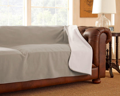 100% Waterproof Furniture Cover Blanket for Dogs and Cats, Protection for Bed Couch Sofa Recliner Carpet, Soft Durable Washable Microfleece, Buff-Clay, 70X120 Inches