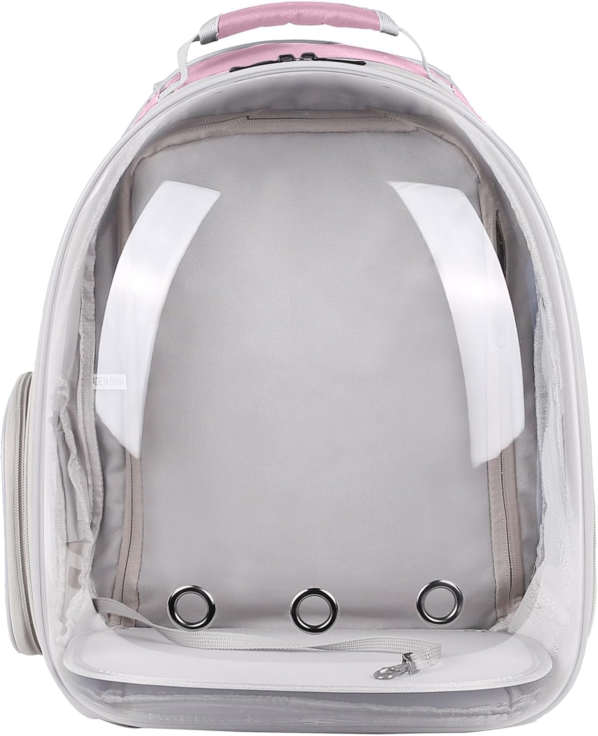 Square Back Extension Pet Backpack Carrier for Cat and Small Puppy up to 12 Pounds, Clear Space Capsule Astronaut Transparent Bubble Window Backpack to Carry and Transport Cat to Vet and Traveling