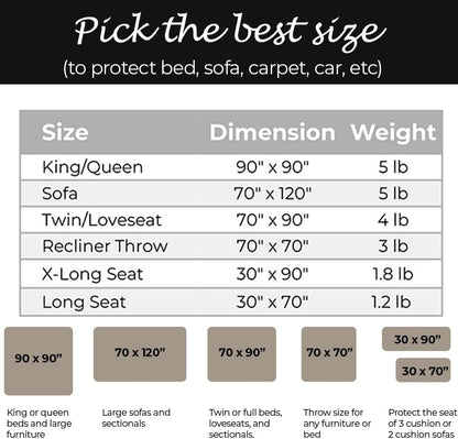 100% Waterproof Furniture Cover Blanket for Dogs and Cats, Protection for Bed Couch Sofa Recliner Carpet, Soft Durable Washable Microfleece, Buff-Clay, 70X120 Inches