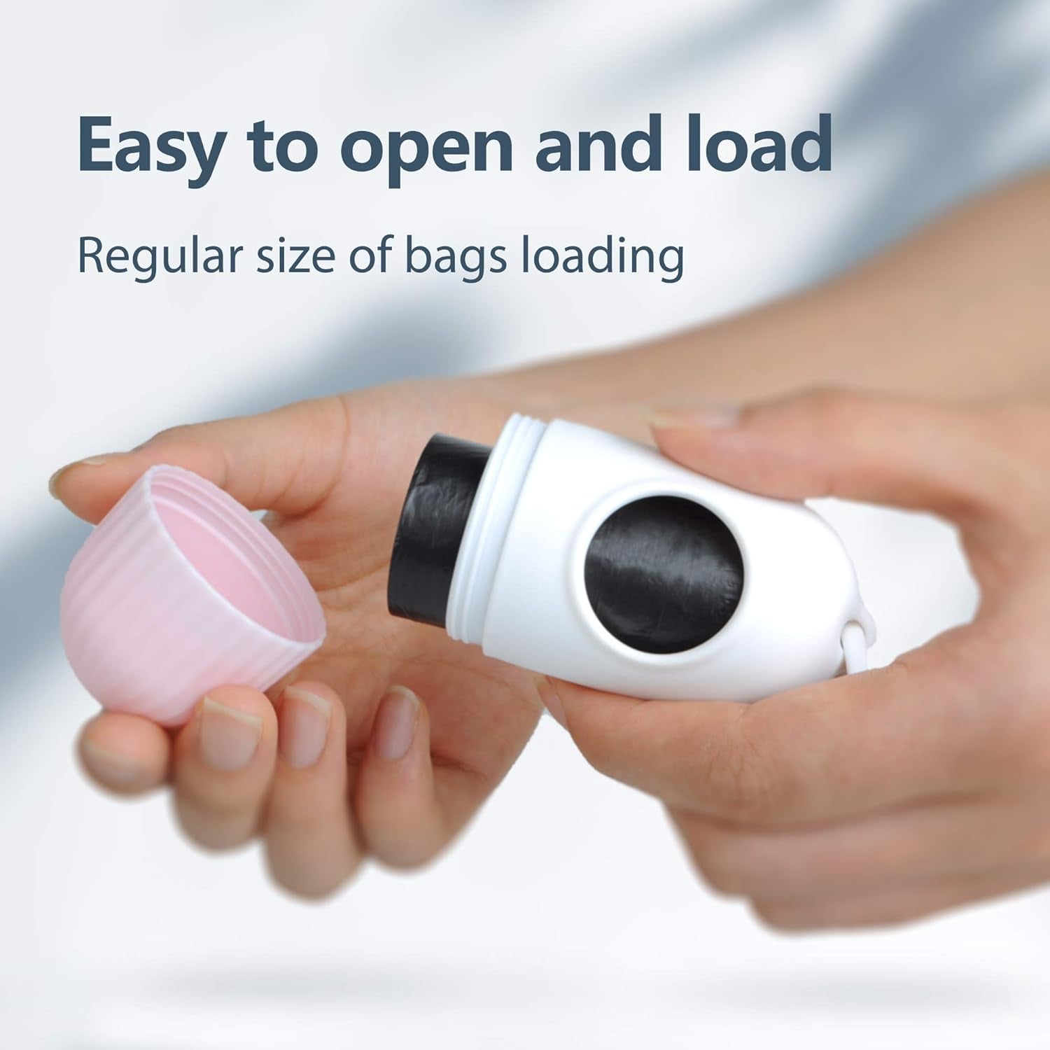 Retractable Dog Leash for Small Breed up to 26 Lbs, 16 Ft Pet Walking Leash with Dispenser and Poop Bags, Anti-Slip Handle, Reflective Strong Nylon Tape, One-Handed Brake (S, White & Pink)