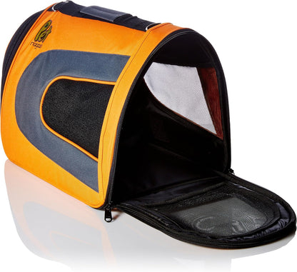 Airline Approved Soft-Sided Pet Travel Carrier – Portable Cat & Small Dog Carrier Bag for Puppies, Rabbits & Other Pets – Large, Orange (18'' X 11'' X 10'')
