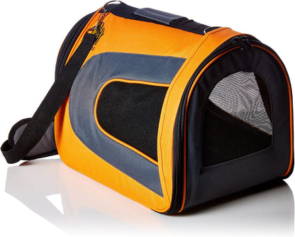 Airline Approved Soft-Sided Pet Travel Carrier – Portable Cat & Small Dog Carrier Bag for Puppies, Rabbits & Other Pets – Large, Orange (18'' X 11'' X 10'')